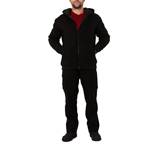 Image of Smith's Workwear Mens Big Men's Sherpa-bonded Thermal Knit Hooded Jacket