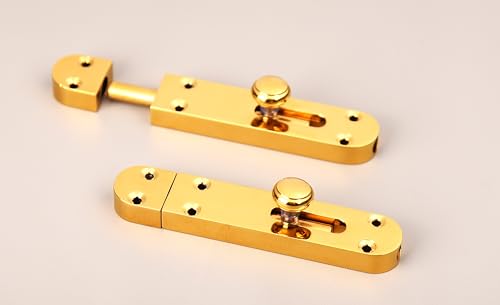 Image of 2 Piece Baby Latch for Bathroom /PVD Gold Latch Lock for Main Door /Door Lock Latch for Home /Bedroom /Office & Door Stopper (PVD Gold, Pack of 2)