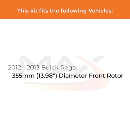 Image of Max Advanced Brakes Front & Rear Brake Kit Compatible With 2012 2013 Buick Regal w /13.98 inch Frt Rotor Replacement Premium OE Disc Brake Rotors and Ceramic Brake Pads