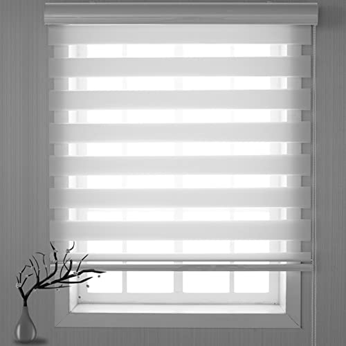 Seitenzugrollo Verdunklungsrollo 75x220cm Sonnenschutz Deckenmontag Thermorollo Sichtschutz Doppelrollo Fensterrollo für Fenster und Sichtschutz, Hellgrau