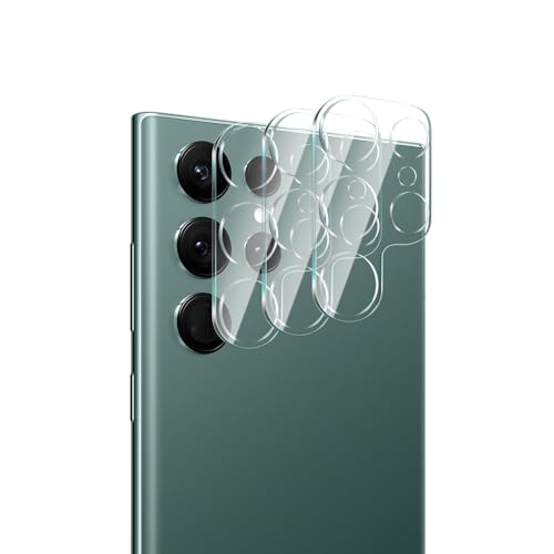 CYYAGE 3 Pack for Samsung Galaxy S22 Ultra Camera Lens Protector Tempered Glass Film 9H Hardness Scratch Resistant HD Clear Case Friendly