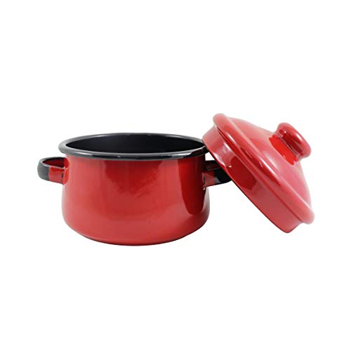 Mini Caçarola 10 Esmaltada Vermelha - 500 ml - Ewel