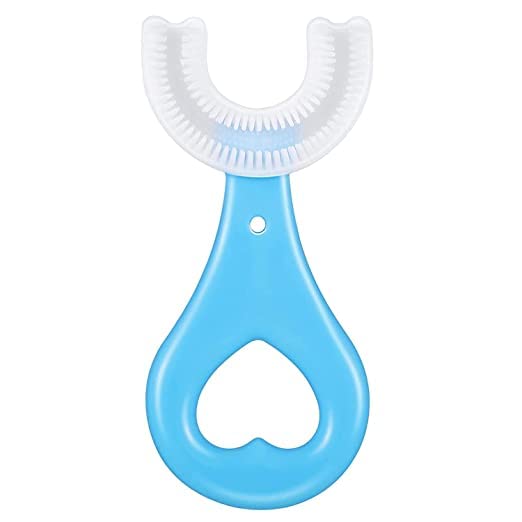 Hotfix Kids U-Shaped Toothbrush Food Grade Soft Silicone Brush Head, Manual Toothbrush 360? Oral Teeth Cleaning Tools, Children Infant Toothbrush For 2-8 Years (Pink or Blue)-image-27