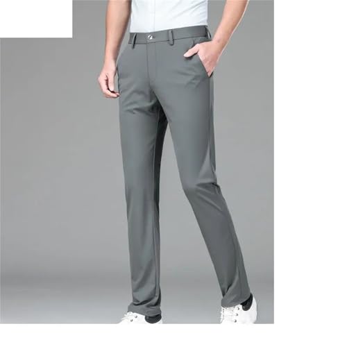 Men's Summer Thin Section Slim Casual Pants Man Ice Silk Loose Straight Business Pant3