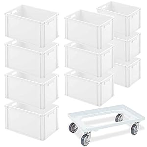 BRB 10er Set Euro-Box mit Rollwagen