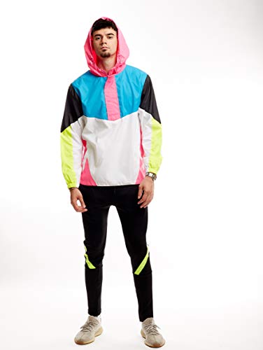 Image of SCREENSHOT Mens Streetwear Windbreaker Jacket - Lightweight Graphic Hoodie, Graffiti Hip Hop Urban Fashion Pullover Top