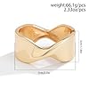 Impurain Gold Bangle Bracelets for Women Silver Plated Wide Wire Chunky Cuff Bracelets Trendy Hinged Cuff Open Wide Chunky Silver Bracelet Irregular Minimalist Bangle Jewelry (silver-2) #5