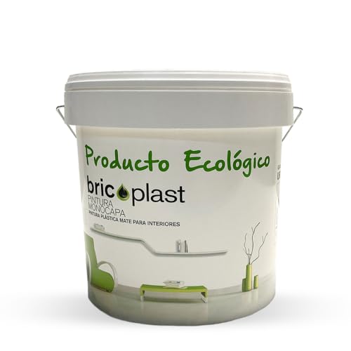 Ursan - Bricoplast. Pintura Ecológica Interior Mate de Color Blanco para Paredes y Techos Sin Olor...