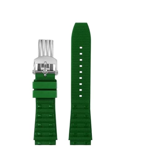 [ł] Rubber Strap Compatible With Breitling Super Chronomat B01 Avenger FKM rubber watchband 44 dial men's menes Bracelet(Green
