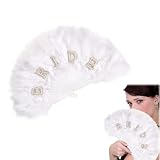 Versátil: Este abanicos de boda es a la vez un hermoso accesorio decorativo y una pieza versátil — perfecta para fiestas, eventos sociales e incluso como utilería de escenario, Su combinación de belleza y practicidad hace del plumas fan un regalo de Navidad considerado para futuras novias y un detalle thoughtful para invitados de boda