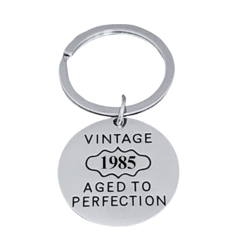 40th Birthday Keychain, 40th Birthday Gifts for Men & Women, Vintage 1982 Aged to Perfection Keychain. Bday Gifts for Him or Her