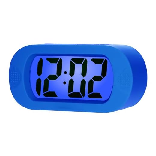 Plumeet Kids Alarm Clock Large Digital LCD Travel Alarm Clocks with Snooze and Night Light - Ascending Sound and Handheld Size - Best Gift for Kids (Blue)