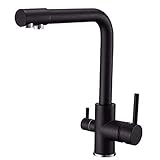 CAPXXIN Küchenarmatur, Kupferfarbe, schwarzes Wasser, Küchenarmatur, 3-in-1 heiße und kalte Küche, sauberer Wasserhahn