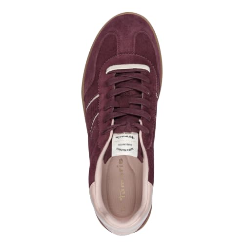 Baskets basses plates Tamaris élégantes pour femme rouge bordeaux taille 38