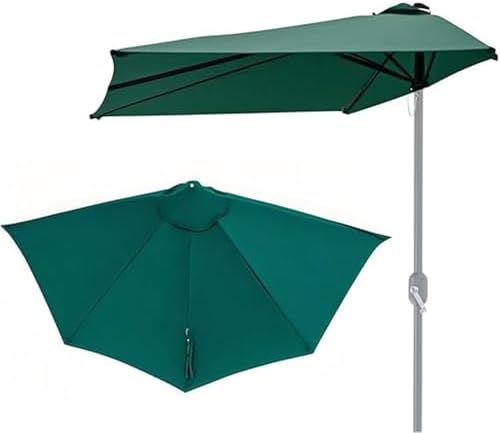 9ft Half Umbrella Canopy Replacement - Burgundy - Durable Top Cover for 5 Ribs Balcony & Patio Umbrellas - Easy Installation, Weather-Resistant, Stylish Outdoor Shade Solution