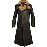 Men's Ryan Gosling Blade Runner 2049 Officer K Green&Black Genuine Cotton Trench Coat