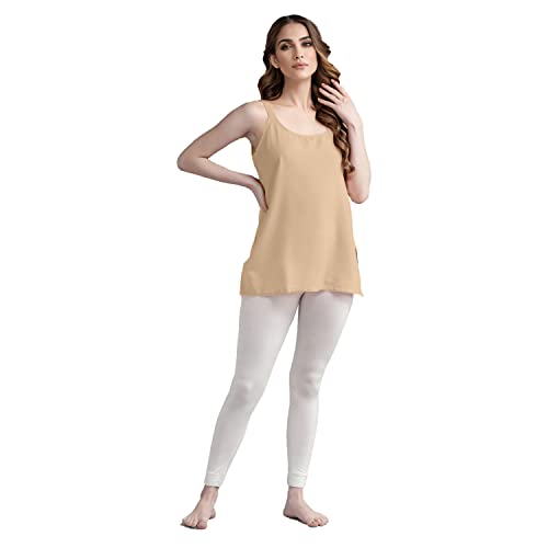 Image of Cotton Short Camisole Non-Stretchable Slip for Women | Short Kurti Slip | Short Camisole | Half-Length Lining | Waist Length Inner | Sameez | Samij(Half Slip)
