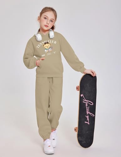 Image of Arshinet Girls 2 Piece Outfits Hoodie Sweatsuit Sets Oversized Sweatshirt and Baggy Fall Fashion Sweatpant with Pockets