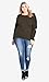 City Chic Women's Apparel Women's Plus Size Long Sleeve Elbow Detail Sweater, Army, S