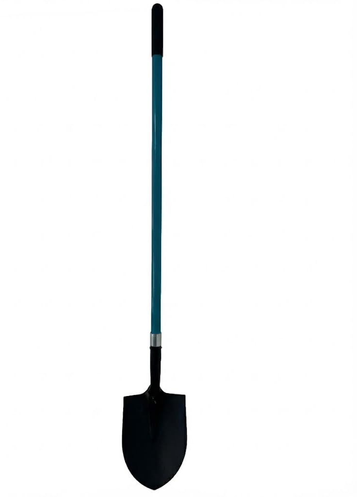 Spatenschaufel mit Fiberglasstiel – robuste Schaufel mit Trittkante, 1.550 mm Reichweite, Starkes 210×290 mm Blatt & ergonomischem Knopfgriff – ideal für Garten, BAU & schwere Erdarbeiten