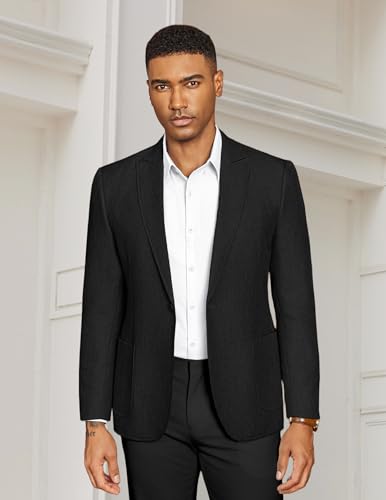 COOFANDY Men's Casual Blazer Slim Fit Sports Coat One Button Business Retro Suit Jackets for Wedding Party2