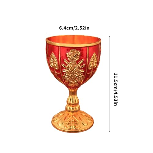 Verre à vin d'art rétro incassable en métal gravé chic - 5