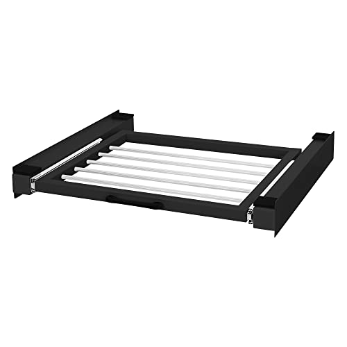 ML-Design Kit de Superposition Universel avec Séchoir à Linge, en Acier, 60,5x54,5 cm, Noir, Cadre de Liaison pour Lave-linge/Sèche-linge, Cadre...