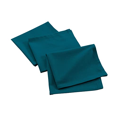 Douceur d'Intérieur Mistral 3 Serviettes DE Table, Bleu Canard, 40 x 40 CM Cover