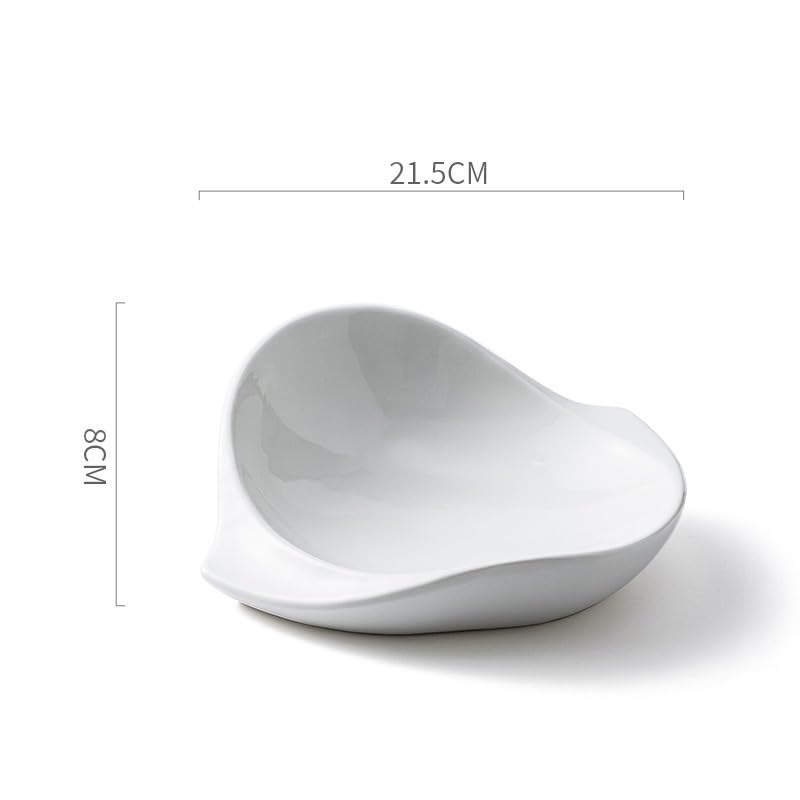 ENGENDER Piatto Ceramica Piatto in Porcellana Bianca, Piatto Isolante for Hotel, Creativo for Ristorante, stoviglie nordiche Occidentali Piatti Piani(S)
