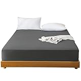Keowin Bettlaken 180x200 mit Gummizug Spannbettlaken 180x200 Boxspringbett Spannbetttuch 180x200 Soft Sleep Matratzentopper, Dunkelgrau-30 cm Tiefe Tasche