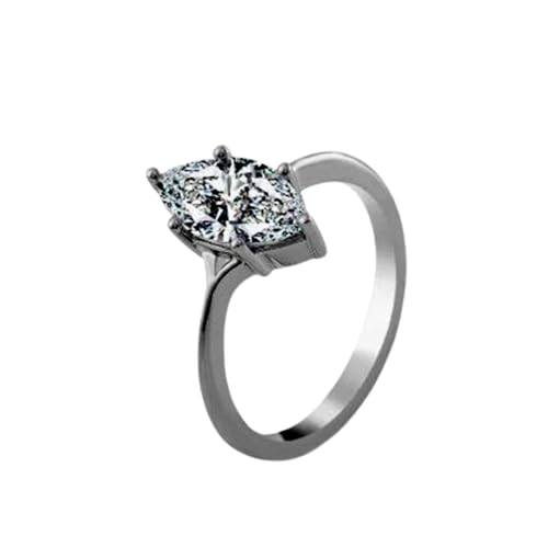 Bague de fiançailles pour femme moissanite 5x8mm résistant au ternissement au quotidien