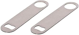 Mclear Bartender Bottle Opener, Flat Bar Blade Bottles Opener Stainless Steel with Round & Oval Design Features for Any Bottle Open, Easy to Use and Clean, Kitchen, Bar, Resturant Tool (2)