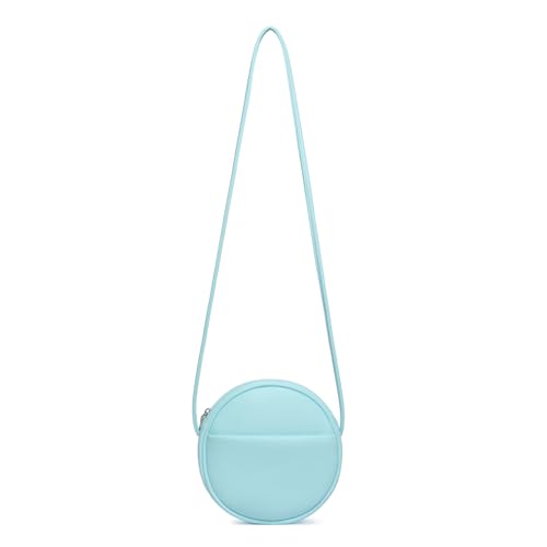 Image of Circle Crossbody Bag for Women NYLON Circle Purse with Zipper Adjustable Knot Shoulder Straps