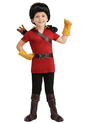 Disney Beauty and the Beast Boys Deluxe Gaston Costume with Tunic Pants Belt Wig Gloves Boot Covers and Quiver 4T