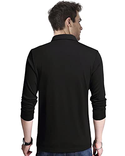 Image of Noble Monk Men's Polycotton Regular Fit Full Sleeves Polo T-Shirt