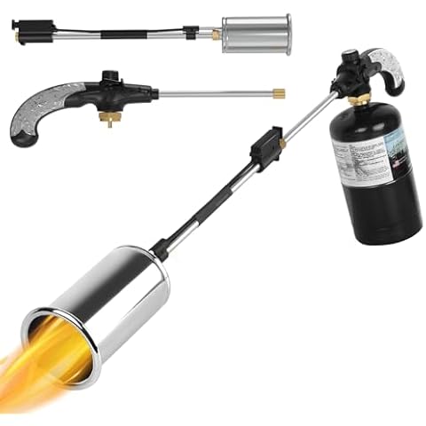 Sondiko Propane Torch Weed Burner, High Output 1,200,000 BTU Weed Torch Flamethrower, Heavy Duty Blow Torch with Flame Control and Turbo Trigger Push Button Igniter For Garden Wood Ice Snow Road Cover