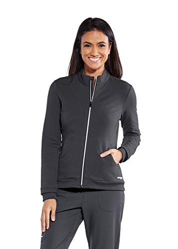 Skechers Vitality by Barco Womenâ€™s Element Full-Zip Scrub Jacket â€“ Pewter, S