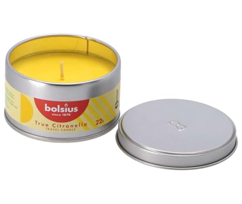 Bougie à la citronnelle véritable BOLSIUS pot métal anti-moustique extérieur