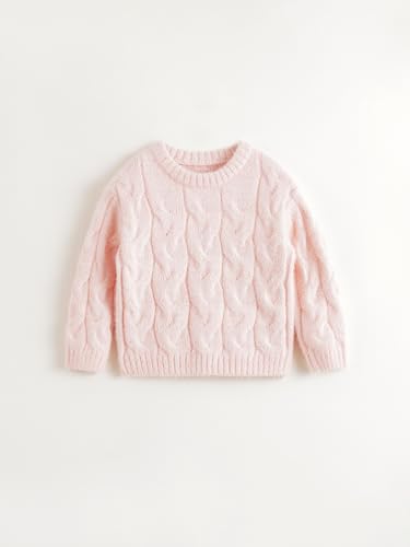 marc & janie Girls Crew Neck Knitted Sweater Long Sleeve Warm Pullover Sweaters Tops 2417732