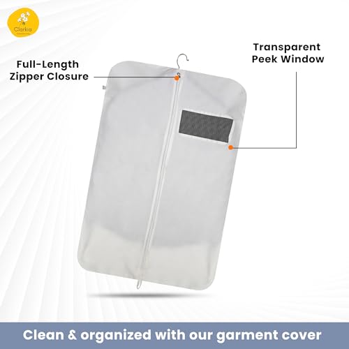 Image of Cotton Suit & Coat Cover for Men with Zipper - Dustproof, Breathable Garment Bag for Suit, Blazer & Jacket Storage - Wardrobe Organizer, Foldable, Durable Fabric (3)