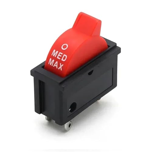 Interrupteur KCD16 noir rouge 10A 250V inverseur bipolaire 3 positions