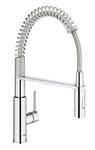 GROHE Get Swift - Grifo de cocina (caño alto extraíble, forma en C, giro de 360°, menor consumo de agua), cromo, 30361000