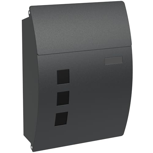 ZENO Letter Box | Post Box Wall Mounted | Mail Box with Viewing Windows for Home | Post Voxes Waterproof | Black Letterbox | Easy To Install | Super Secure | Nameplate | Keep Your Mail Safe
