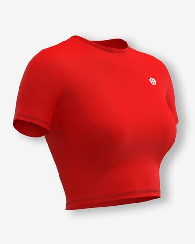 Image of Sfytt Women Gym Crop Top Athletic Yoga Short Sleeve Fitness Tight Tee Outdoor Workout Cropped Tank Tops