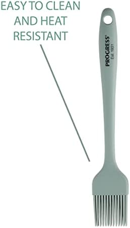 Progress BW11359TEU7 Go Bake! 3 Piece Mini Silicone Kitchen Utensils Set, With Mixing Spoon, Spatula, Pastry Brush, Dishwasher Safe, Heat Resistant, Hanging Hooks, Non-Stick Safe Tools, Cooking/Baking