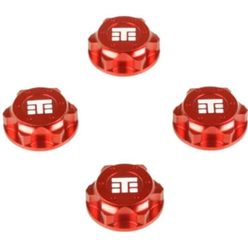 TKR5116BR Wheel Nuts (T Logo 17mm Serrated RED Ano M12x1.0 (4pc))