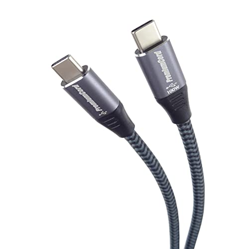 PremiumCord Câble de Connexion, Charge Jusqu'à 5A/100W, Câble de Données Jusqu'à 480 Mbit/s, Prise USB de Type C, Couleur Noire, Longueur 0,5 m