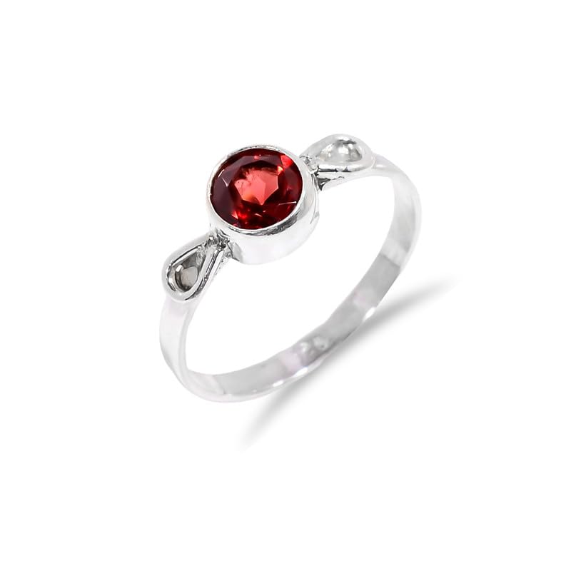 Bague bohème en grenat naturel, bijou minimaliste de tous les jours