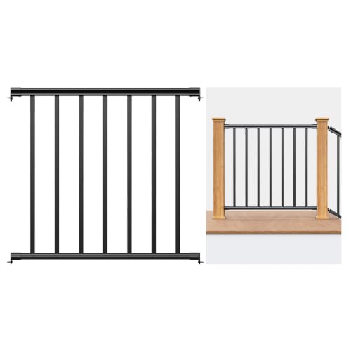 Egadis 1 Pack 36 in x 3 ft Aluminum Porch and Deck Railing Kit Without Post