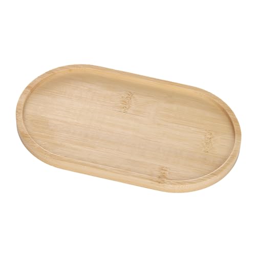 mkemka Ovale Holz Serviertablett, Ellipse Bambus Tablett, Holzteller für Kaffee, Brot, Frühstück, Desserts, Kuchen, Handtücher, Kleinigkeiten, Kosmetik Arbeitsplatten Organizertablett